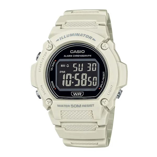 CASIO Standard Digital Watch, Beige - W-219HC-8BVDF